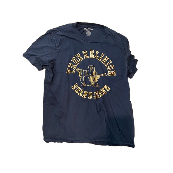 True Religion Graphic Blue T-Shirt Mens L - Picture 1 of 3